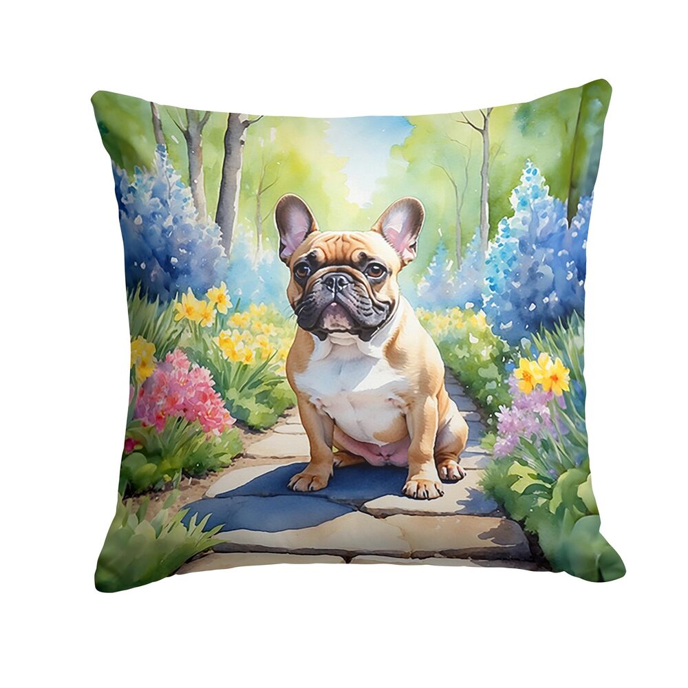 7128 Spring Path Throw Pillow, 18Hx18W, French Bulldog 6630